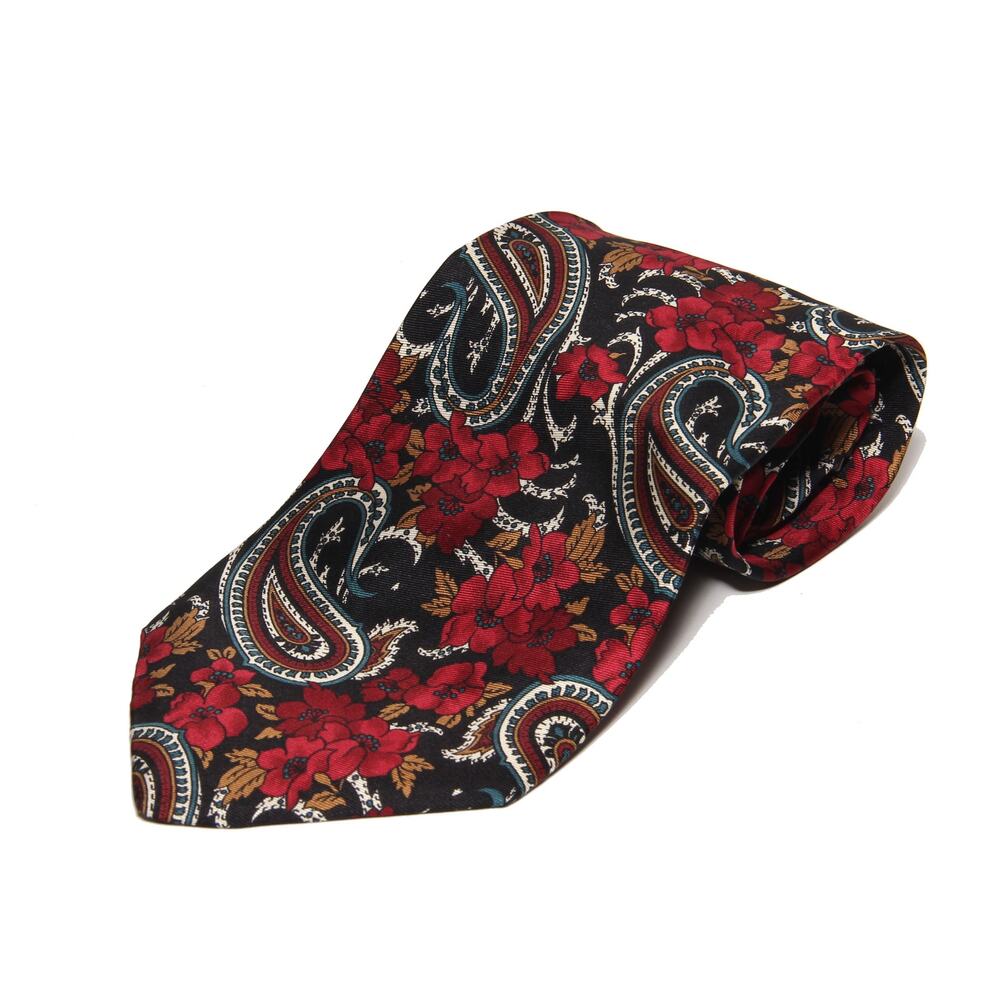 Henry Grethel Silk Floral Paisley Print Tie 3.75" x 57"